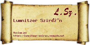 Lumnitzer Szirén névjegykártya
